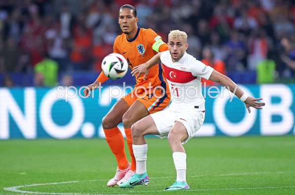 Virgil van Dijk Netherlands v Baris Alper Turkey Quarter-Final Berlin UEFA 2024