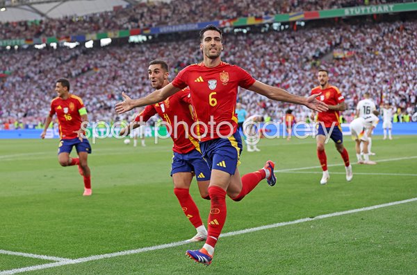 Mikel Merino Spain scores winner v Germany Quarter-Final Stuttgart EURO 2024 Spain celebrates winner v Germany Quarter-Final Stuttgart EURO 2024