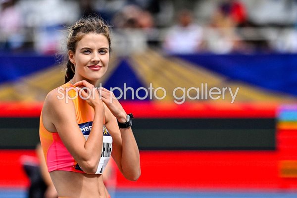 Yaroslava Mahuchikh Ukraine celebrates World Record High Jump Diamond League Paris 2024