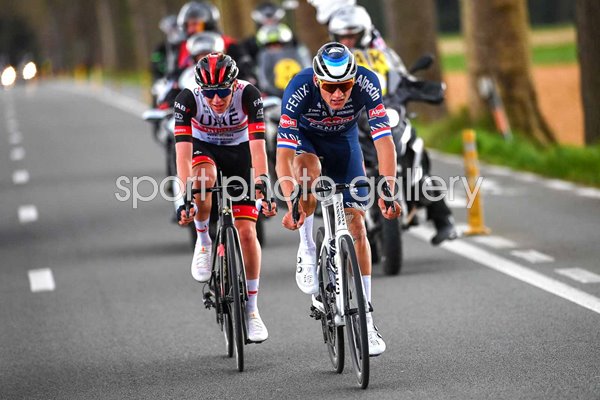 Tadej Pogacar Slovenia & Mathieu Van Der Poel Netherlands Tour of Flandres 2022
