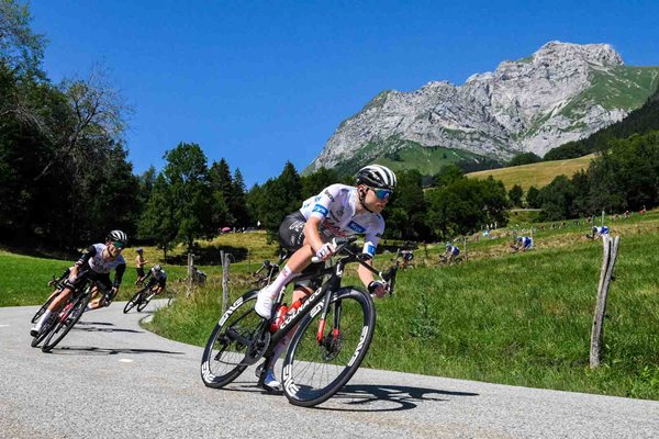 Tadej Pogacar Slovenia & UAE descends Stage 15 Tour de France 2023 