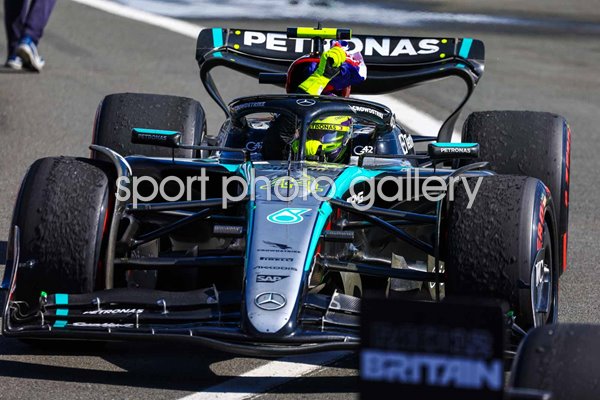 Lewis Hamilton Great Britain & Mercedes in-car celebration British F1 Grand Prix 2024
