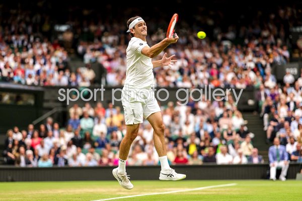 Taylor Fritz USA forehand v Alexander Zverev Wimbledon 2024
