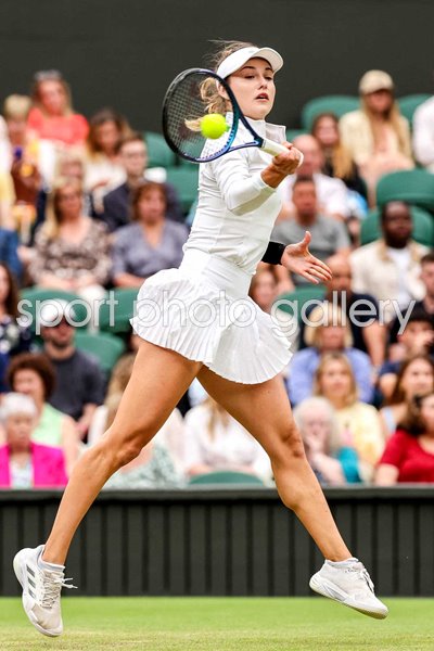 Anna Kalinskaya forehand v Elena Rybakina Wimbledon Tennis Championships 2024