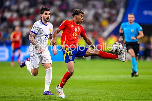 Lamine Yamal Spain v Theo Hernandez France Semi-Final Munich EURO 2024