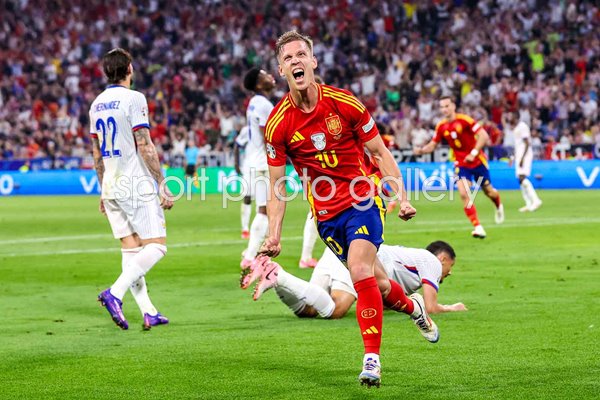 Dani Olmo Spain celebrates scoring winning goal Semi-Final Munich EURO 2024
