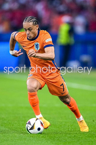 Xavi Simons Netherlands on the ball v Turkey Quarter-Final Berlin Germany EURO 2024