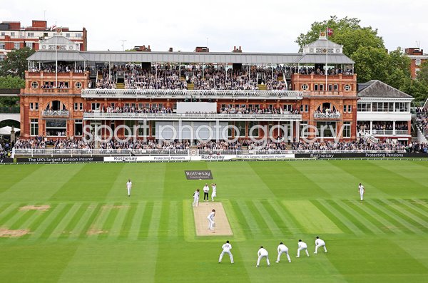 James Anderson England bowls v West Indies Farewell Test Lord's 2024
