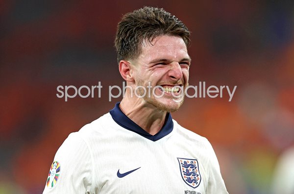Declan Rice England celebrates win v Netherlands Semi-Final EURO 2024