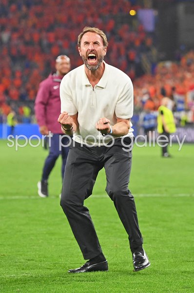 Gareth Southgate England celebrates victory v Netherlands Semi-Final EURO 2024