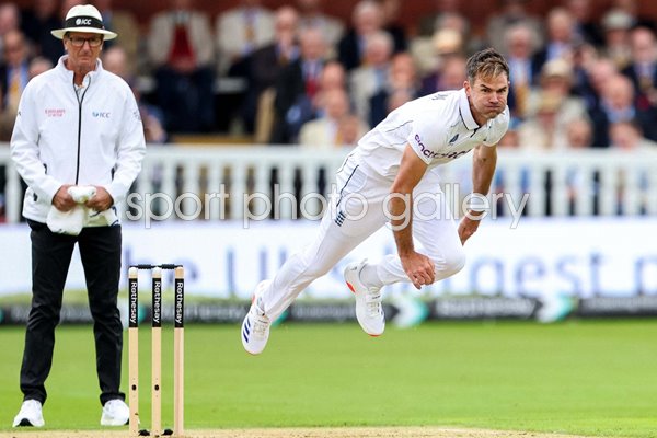James Anderson England bowls Farewell test v West Indies Lord's 2024