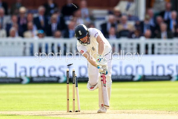 Zak Crawley England bowled by perfect yorker from Jayden Sales West Indies Lord's 2024