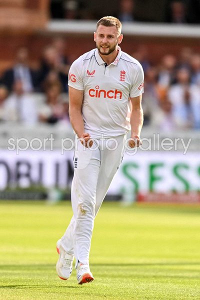 Gus Atkinson England celebrates v West Indies 1st Test Match Lord's 2024