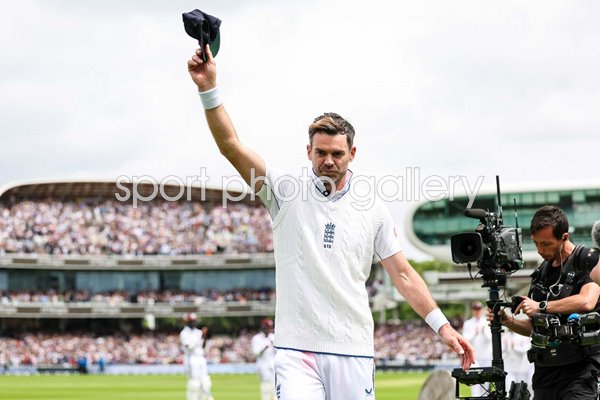 James Anderson England salutes the crowd as he leaves the field Lord's 2024