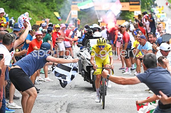 Tadej Pogacar Slovenia Yellow Jersey Stage 14 Tour de France 2024