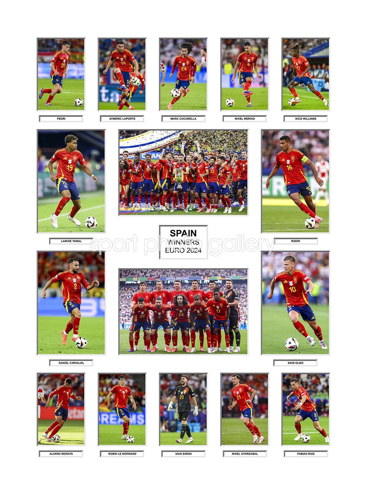 Spain Euro 2024 Winners Team Special Collage