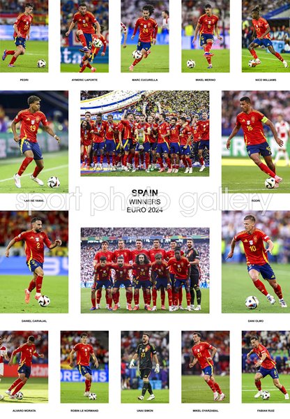 Spain Euro 2024 Winners Team Special Collage