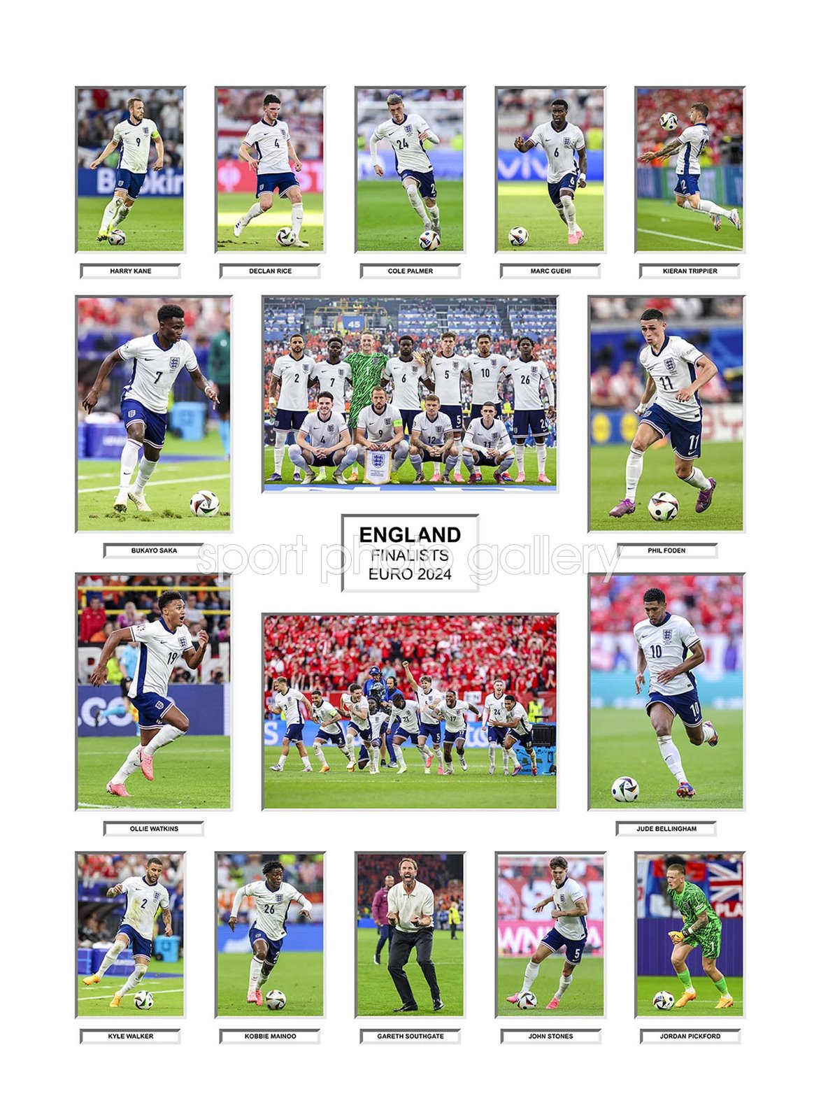 England Euro 2024 Finalists Team Special Collage Presentation