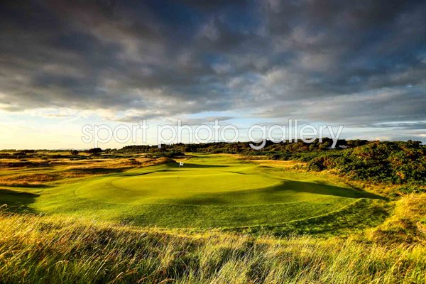 View from behind the green par 4 12th hole 'The Fox' Old Course at Royal Troon Golf Club
