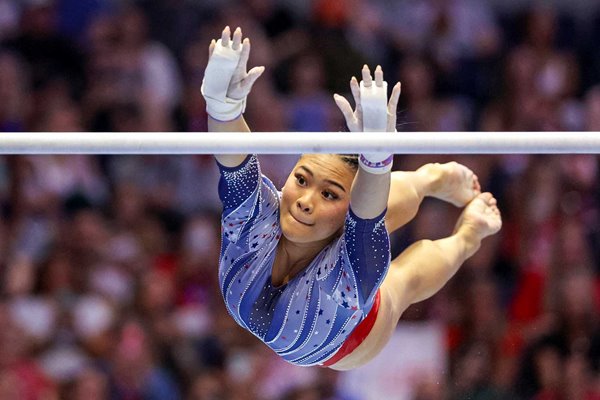 Suni Lee USA uneven bars Olympic Team Gymnastics Trials Minneapolis Minnesota 2024
