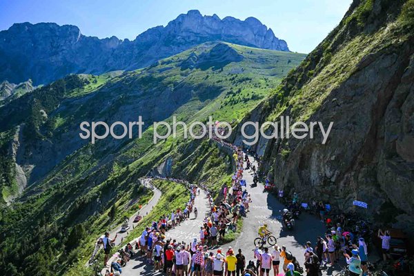 Tadej Pogacar Slovenia yellow jersey climbs Stage 17 Tour de France 2024