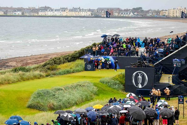 Rory McIlroy Northern Ireland tee shot first hole British Open Royal Troon 2024