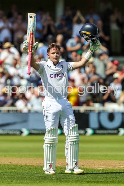 Ollie Pope England celebrates century v West Indies Test Match Trent Bridge 2024