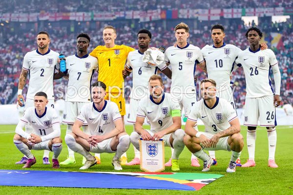 England Starting X1 v Spain Final Berlin EURO 2024