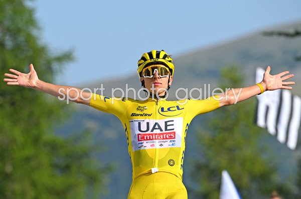 Tadej Pogacar Slovenia celebrates Stage 20 Col de la Couillole Tour de France 2024