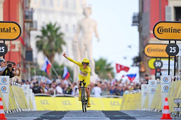 Tadej Pogacar Slovenia wins 3rd Tour title Stage 21 Nice 2024