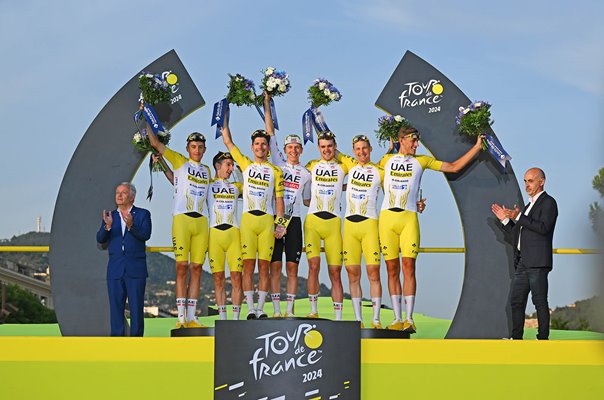 Tadej Pogacar Slovenia & Team UAE Tour de France Nice 2024