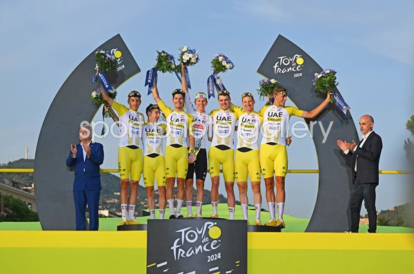 Tadej Pogacar Slovenia & Team UAE Tour de France Nice 2024