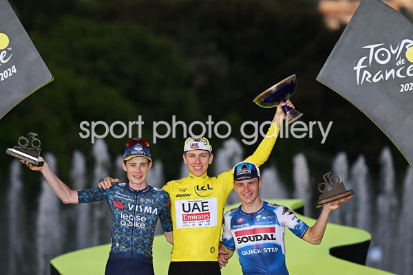 Jonas Vingegaard, Tadej Pogacar & Remco Evenepoel Nice Podium Tour de France 2024