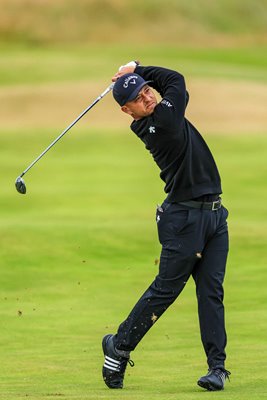 Xander Schauffele USA 2nd shot 16th hole Final Round British Open Royal Troon 2024