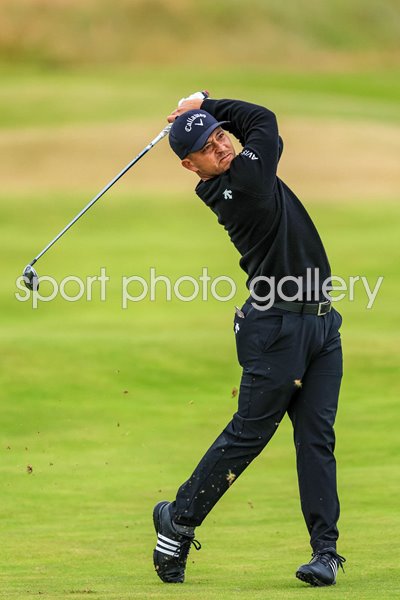 Xander Schauffele USA 2nd shot 16th hole Final Round British Open Royal Troon 2024
