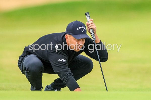 Xander Schauffele USA lines up a putt Final Round British Open Royal Troon 2024