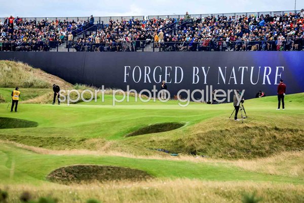 Justin Rose England & Xander Schauffele 8th green Round 4 British Open Royal Troon 2024