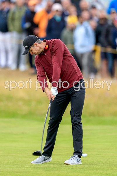 Justin Rose England Fairway Driver 2nd shot 16th hole Round 4 British Open Royal Troon 2024