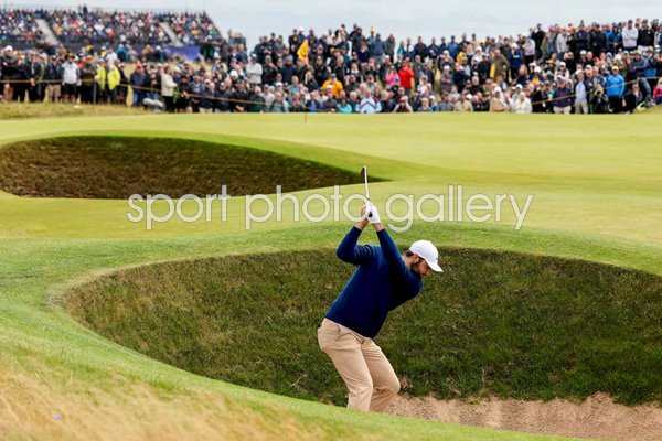 Scottie Scheffler USA bunker shot 4th hole Round 4 British Open Royal Troon 2024