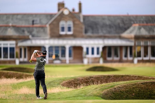 Matt Wallace England 2nd shot 18th hole British Open Royal Troon 2024