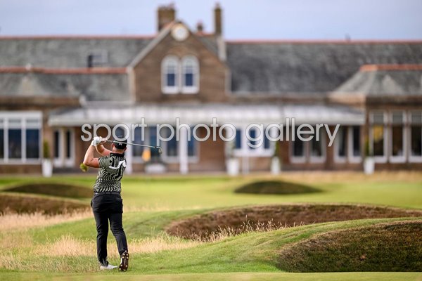 Matt Wallace England 2nd shot 18th hole British Open Royal Troon 2024