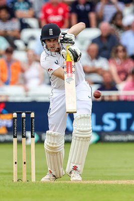 Harry Brook England straight drive v West Indies Trent Bridge Test 2024