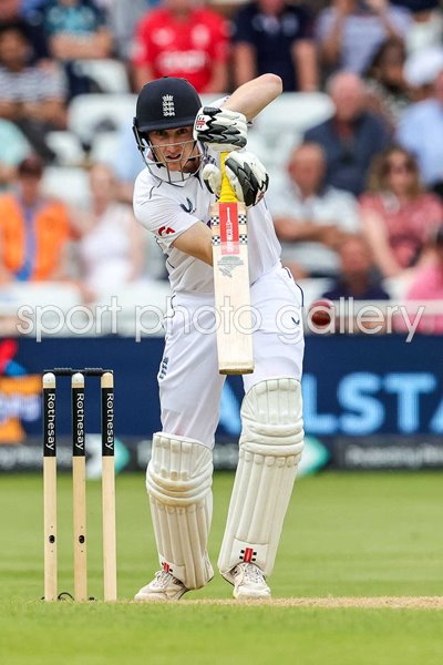 Harry Brook England straight drive v West Indies Trent Bridge Test 2024