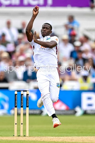 Shamar Joseph West Indies bowls v England Trent Bridge Test 2024