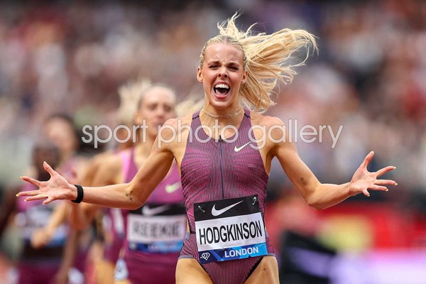 Keely Hodgkinson Great Britain celebrates 800m win Diamond League London 2024