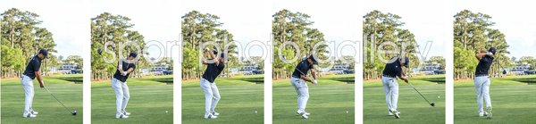 Xander Schauffele USA Double Major Winner 2024 Swing Sequence Collage