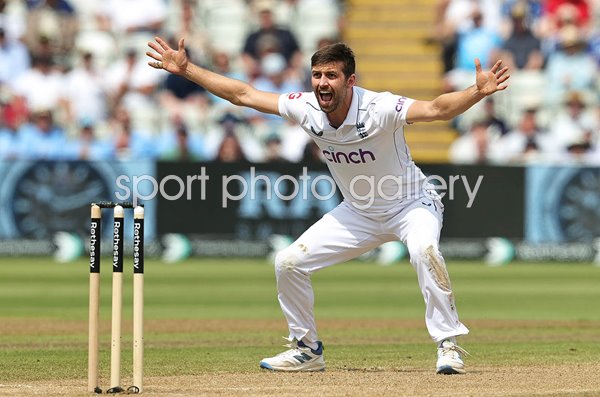 Mark Wood England appeals v West Indies Test Match Edgbaston 2024