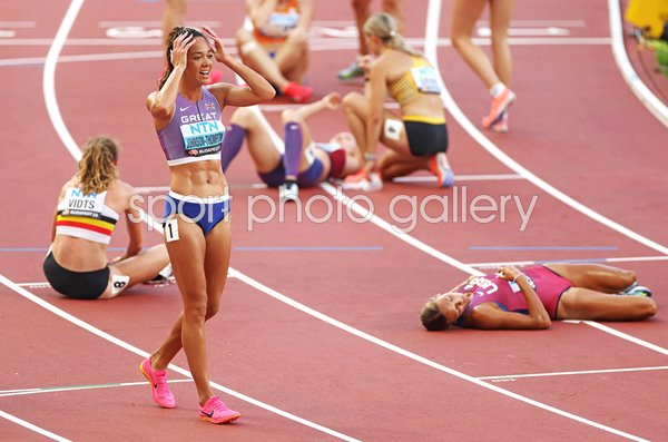 Katarina Johnson-Thompson Great Britain wins 800m Heptathlon World Athletics Budapest 2023