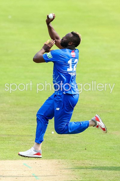 Andre Russell London Spirit bowls v Welsh Fire The Hundred Lord's 2024