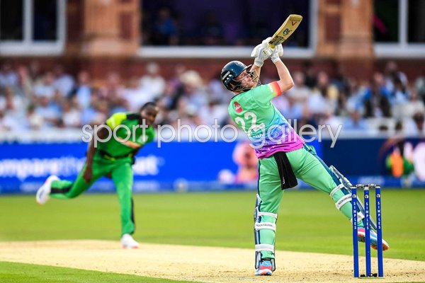 Jordan Cox Oval Invincibles bats v Jofra Archer Southern Brave The Hundred Final 2024